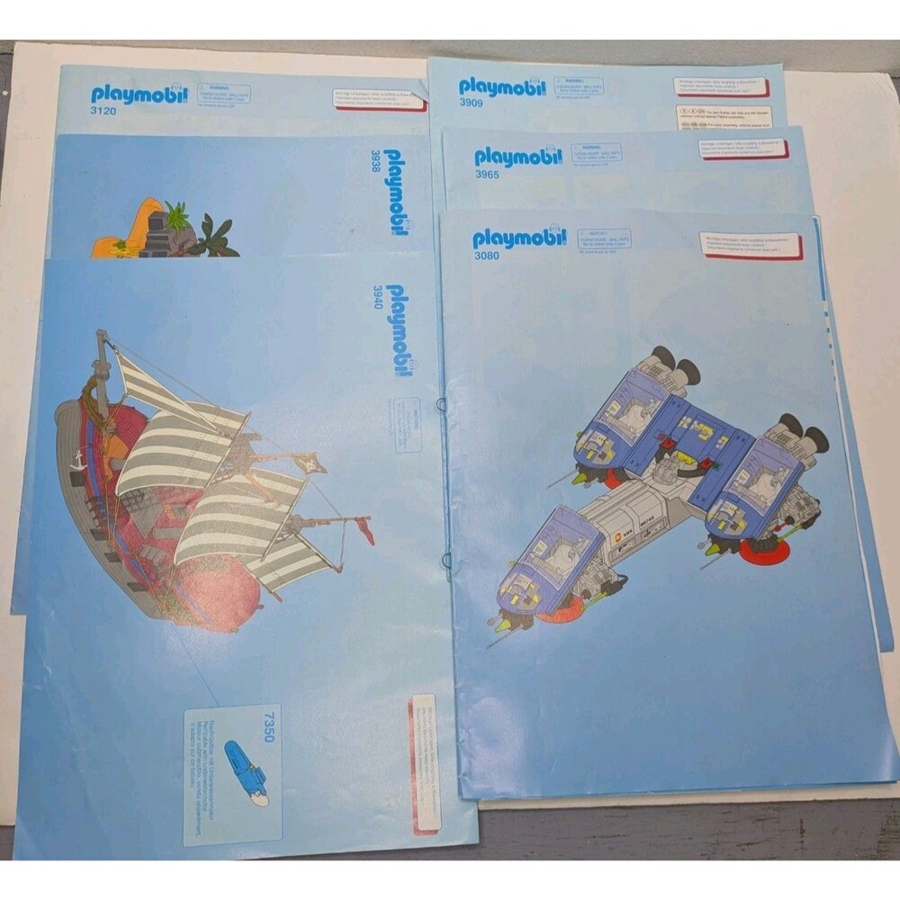 Playmobil Booklets Pamphlets Instructions Lot 3120 3938 3940 3909 3965 3080